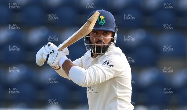 240926 Glamorgan v Essex, Rothesay County Championship Division 1 - Zain ul Hassan of Glamorgan plays a shot