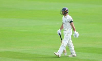 250926 Glamorgan v Essex, Rothesay County Championship Division 1 - Colin Ingram of Glamorgan leaves the pitch after being dismissed