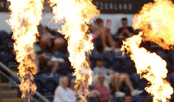 090623 - Glamorgan v Essex Eagles, Vitality Blast T20 - Pyrotechnics celebrate a four