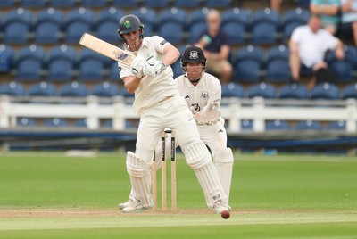 010725  Glamorgan v Gloucestershire, Rothesay County Championship Division 2 - Ben Kellaway of Glamorgan  plays a shot