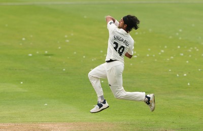 010725  Glamorgan v Gloucestershire, Rothesay County Championship Division 2 - Ajeet Singh-Dale of Gloucestershire bowls