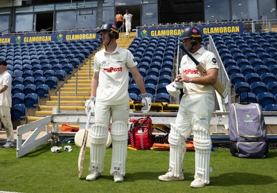 010725  Glamorgan v Gloucestershire, Rothesay County Championship Division 2 - Colin Ingram of Glamorgan and Ben Kellaway of Glamorgan resume their 200 plus run partnership as they head back out to the wicket after lunch