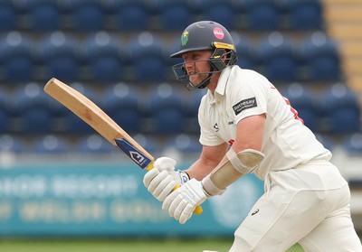 010725  Glamorgan v Gloucestershire, Rothesay County Championship Division 2 - Timm van der Gugten of Glamorgan plays a shot