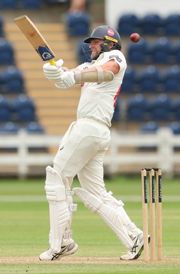 010725  Glamorgan v Gloucestershire, Rothesay County Championship Division 2 - Timm van der Gugten of Glamorgan plays a shot