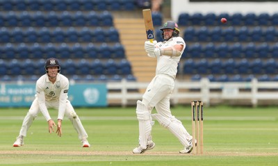 010725  Glamorgan v Gloucestershire, Rothesay County Championship Division 2 - Timm van der Gugten of Glamorgan plays a shot