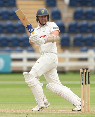 010725  Glamorgan v Gloucestershire, Rothesay County Championship Division 2 - Timm van der Gugten of Glamorgan plays a shot