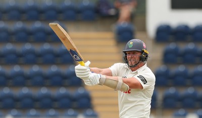 010725  Glamorgan v Gloucestershire, Rothesay County Championship Division 2 - Timm van der Gugten of Glamorgan plays a shot