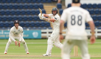 010725  Glamorgan v Gloucestershire, Rothesay County Championship Division 2 - Timm van der Gugten of Glamorgan plays a shot