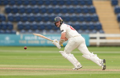 010725  Glamorgan v Gloucestershire, Rothesay County Championship Division 2 - Timm van der Gugten of Glamorgan plays a shot