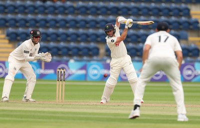 010725  Glamorgan v Gloucestershire, Rothesay County Championship Division 2 - Chris Cooke of Glamorgan  plays a shot towards Zaman Akhter of Gloucestershire