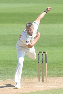 020725 - Glamorgan v Gloucestershire - Rothesay County Championship - Timm Van Der Gugten of Glamorgan bowling