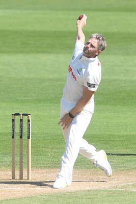 020725 - Glamorgan v Gloucestershire - Rothesay County Championship - Timm Van Der Gugten of Glamorgan bowling