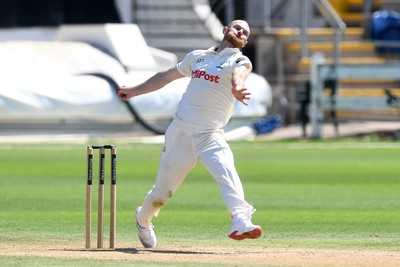 020725 - Glamorgan v Gloucestershire - Rothesay County Championship - James Harris of Glamorgan bowling