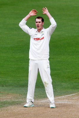 020725 - Glamorgan v Gloucestershire - Rothesay County Championship - Ben Kellaway of Glamorgan bowling