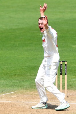 020725 - Glamorgan v Gloucestershire - Rothesay County Championship - Ben Kellaway of Glamorgan bowling