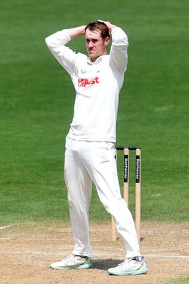 020725 - Glamorgan v Gloucestershire - Rothesay County Championship - Ben Kellaway of Glamorgan bowling