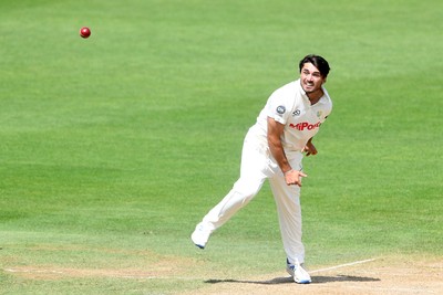 020725 - Glamorgan v Gloucestershire - Rothesay County Championship - Kiran Carlson of Glamorgan bowling