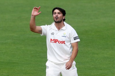 020725 - Glamorgan v Gloucestershire - Rothesay County Championship - Kiran Carlson of Glamorgan bowling