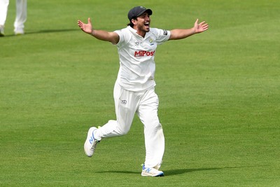 020725 - Glamorgan v Gloucestershire - Rothesay County Championship - Kiran Carlson of Glamorgan bowling