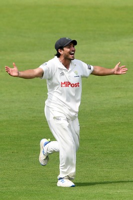 020725 - Glamorgan v Gloucestershire - Rothesay County Championship - Kiran Carlson of Glamorgan bowling