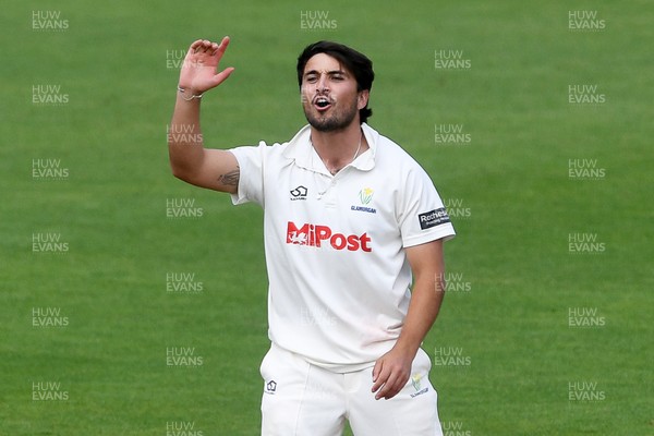 020725 - Glamorgan v Gloucestershire - Rothesay County Championship - Kiran Carlson of Glamorgan bowling