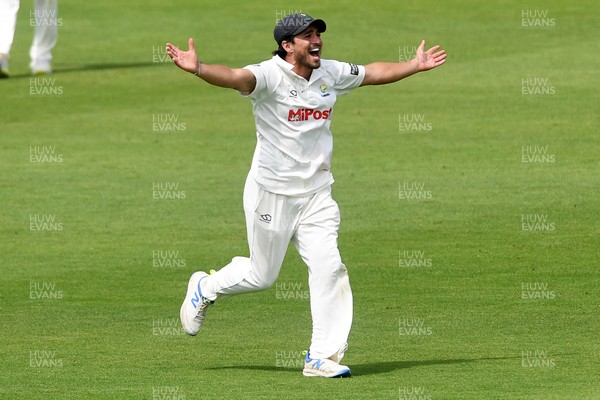 020725 - Glamorgan v Gloucestershire - Rothesay County Championship - Kiran Carlson of Glamorgan bowling