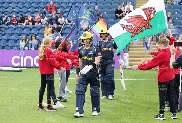 070622 -  Glamorgan v Gloucestershire, T20 Vitality Blast - A guard of honour welcomes the players and officials at the start of the match
