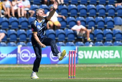 130725 - Glamorgan v Gloucestershire - T20, Vitality Blast - Timm Van Der Gugten of Glamorgan bowling