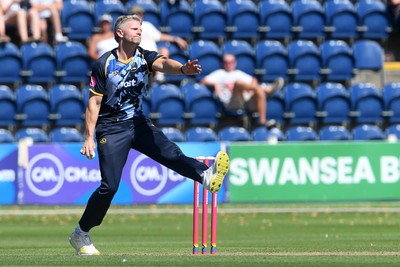 130725 - Glamorgan v Gloucestershire - T20, Vitality Blast - Timm Van Der Gugten of Glamorgan bowling