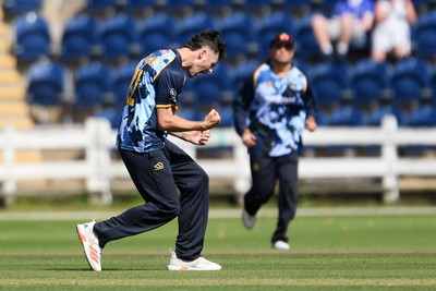 130725 - Glamorgan v Gloucestershire - T20, Vitality Blast - Ned Leonard of Glamorgan bowls the ball to dismiss Jack Taylor of Gloucestershire 