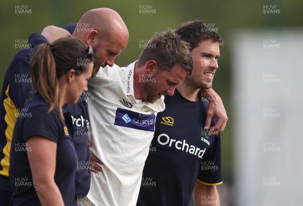 150519 - Glamorgan v Gloucestershire, Specsavers County Championship Division 2, Day 2 - Chris Cooke of Glamorgan is helped from the field of play after being forced to retire with an injury