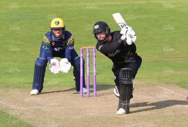 180518 - Glamorgan v Gloucestershire, Royal London One Day Cup - George Hankins of Gloucestershire plays a shot off the bowling of Andrew Salter of Glamorgan