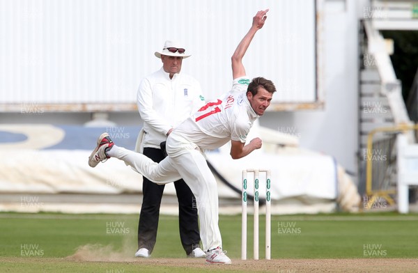 200917 - Glamorgan v Gloucestershire - Specsavers County Championship Division Two - Michael Hogan of Glamorgan bowling