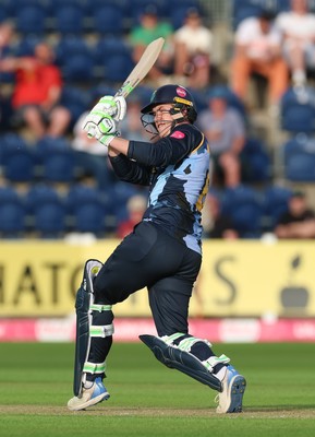 230526 - Glamorgan v Gloucestershire, Vitality Blast Men -  Ben Kellaway of Glamorgan plays a shot