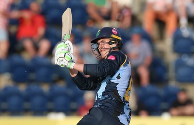 230526 - Glamorgan v Gloucestershire, Vitality Blast Men -  Ben Kellaway of Glamorgan plays a shot