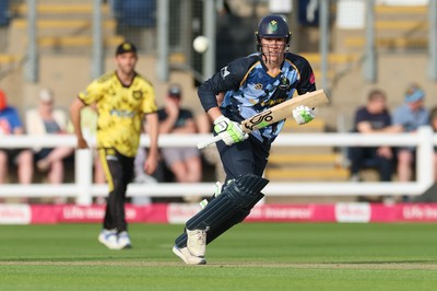 230526 - Glamorgan v Gloucestershire, Vitality Blast Men -  Ben Kellaway of Glamorgan plays a shot