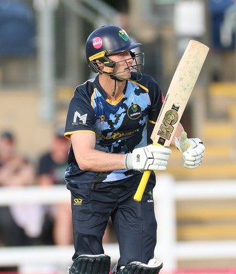 230526 - Glamorgan v Gloucestershire, Vitality Blast Men -  Henry Hurle of Glamorgan  plays a shot