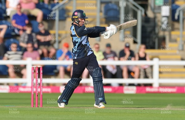 230526 - Glamorgan v Gloucestershire, Vitality Blast Men - Alex Horton of Glamorgan plays a shot