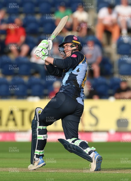 230526 - Glamorgan v Gloucestershire, Vitality Blast Men -  Ben Kellaway of Glamorgan plays a shot