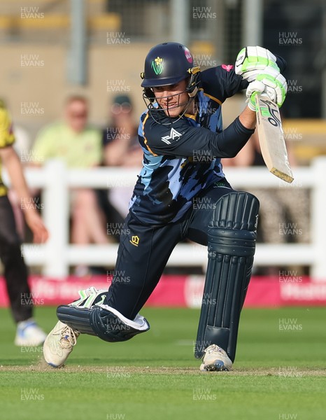 230526 - Glamorgan v Gloucestershire, Vitality Blast Men -  Ben Kellaway of Glamorgan plays a shot