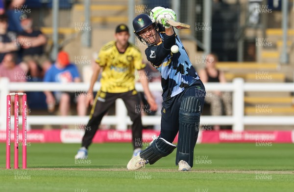 230526 - Glamorgan v Gloucestershire, Vitality Blast Men -  Ben Kellaway of Glamorgan plays a shot