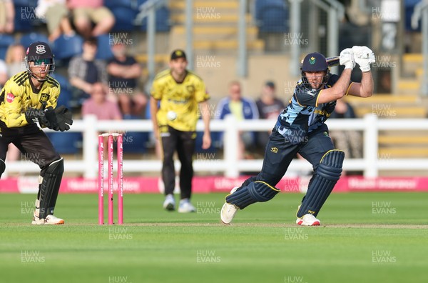 230526 - Glamorgan v Gloucestershire, Vitality Blast Men -  Chris Cooke of Glamorgan  plays a shot