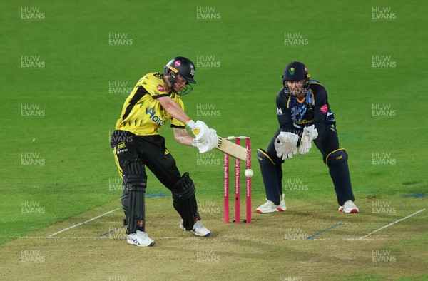 230526 - Glamorgan v Gloucestershire, Vitality Blast Men -  Miles Hammond of Gloucestershire plays a shot