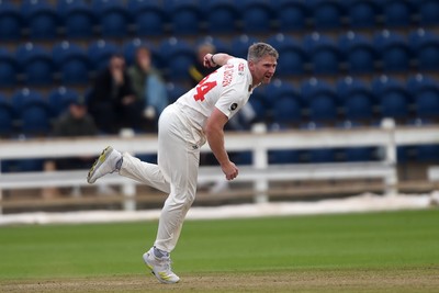 280924 - Glamorgan v Gloucestershire - County Championship - Timm Van Der Gugten of Glamorgan bowling