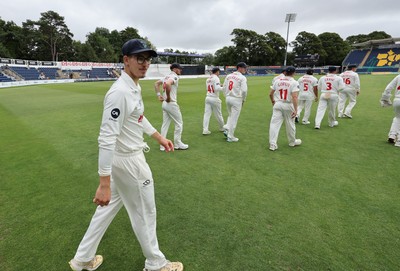290625  Glamorgan v Gloucestershire, Rothesay County Championship Division 2 - Glamorgan head out for the start of the match