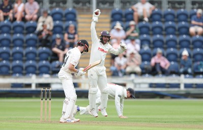 290625  Glamorgan v Gloucestershire, Rothesay County Championship Division 2 - Chris Cooke of Glamorgan celebrates as he catches Joe Phillips of Gloucestershire off the bowling of Ben Kellaway of Glamorgan