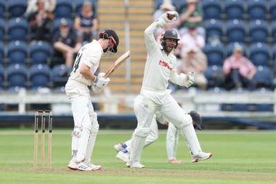 290625  Glamorgan v Gloucestershire, Rothesay County Championship Division 2 - Chris Cooke of Glamorgan celebrates as he catches Joe Phillips of Gloucestershire off the bowling of Ben Kellaway of Glamorgan
