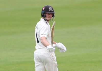 290625  Glamorgan v Gloucestershire, Rothesay County Championship Division 2 - Cameron Bancroft of Gloucestershire celebrates as he makes his 50