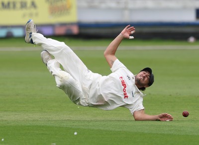 290625  Glamorgan v Gloucestershire, Rothesay County Championship Division 2 - Kiran Carlson of Glamorgan just fails to catch Ollie Price of Gloucestershire
