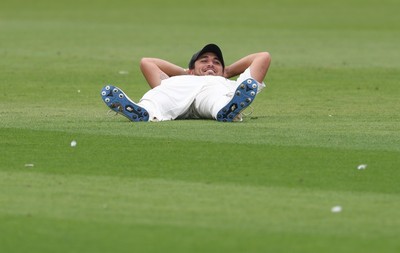 290625  Glamorgan v Gloucestershire, Rothesay County Championship Division 2 - Kiran Carlson of Glamorgan after he just fails to catch Ollie Price of Gloucestershire